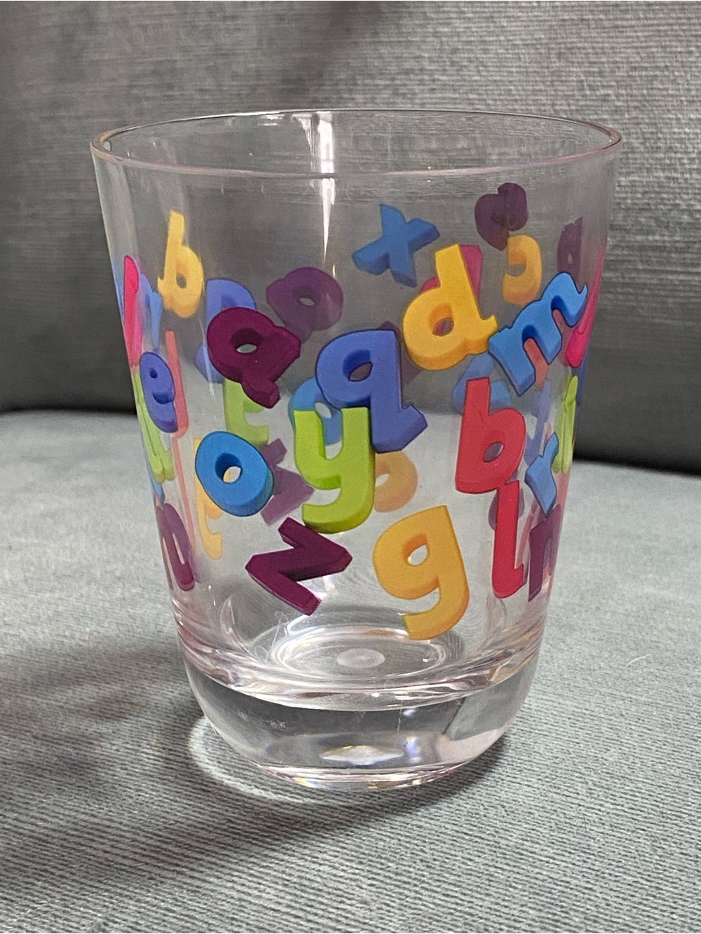 Vintage Circo Clear Tumbler with Colorful Alphabet Letters No Break